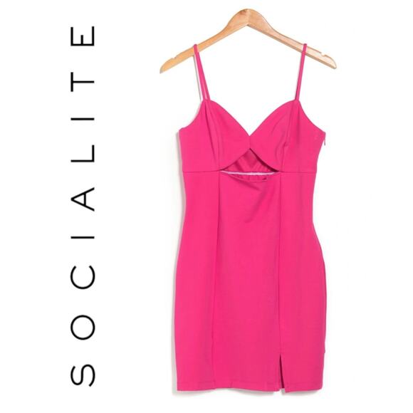 Socialite Dresses & Skirts - Socialite x Nordstrom | NWT | Small | Cutout Bodycon Mini Dress in Pink Peacock